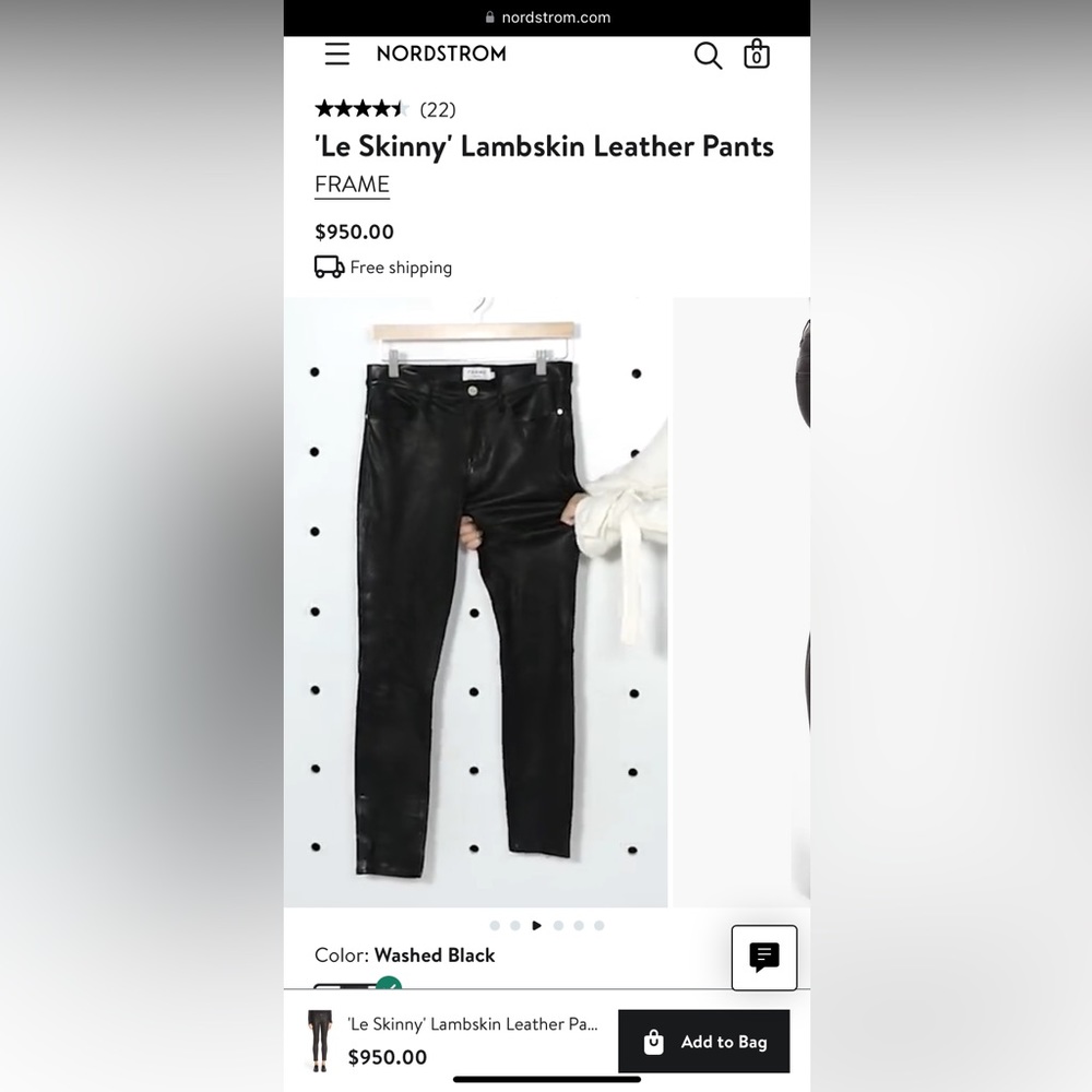 FRAME
Le High Ankle Straight Leg
Leather Jeans - Picture 4 of 7